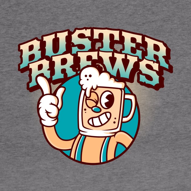 Cuphead Vintage Cartoons Buster Brews by Tip Top Tee's